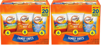 Classic Delight Goldfish Crackers Big Smiles Variety Pack - Cheddar, Colors & Pretzels | 30 Count