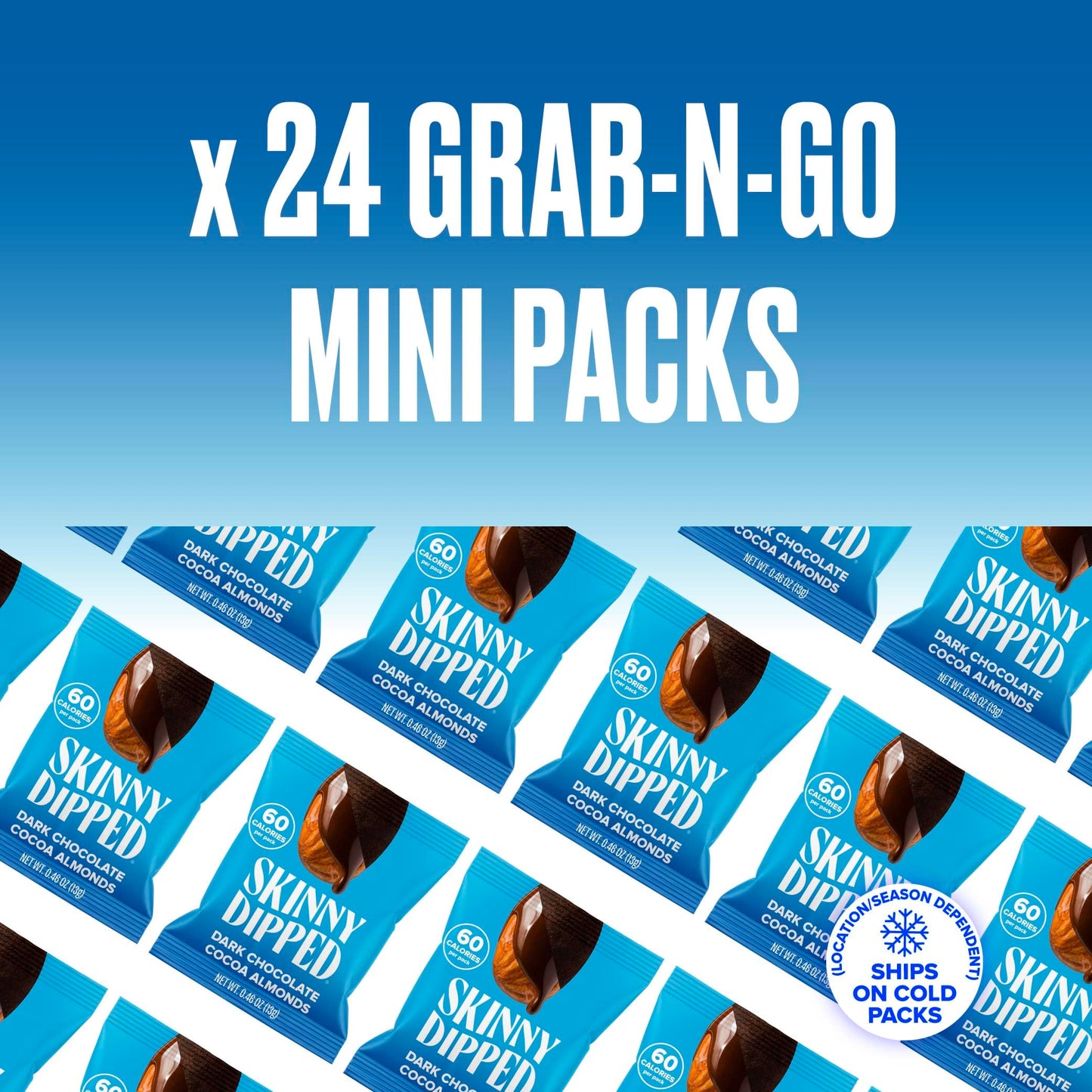 Viral SkinnyDipped Variety Pack - Low Sugar Almonds (25 Mini Bags, 11.5oz)