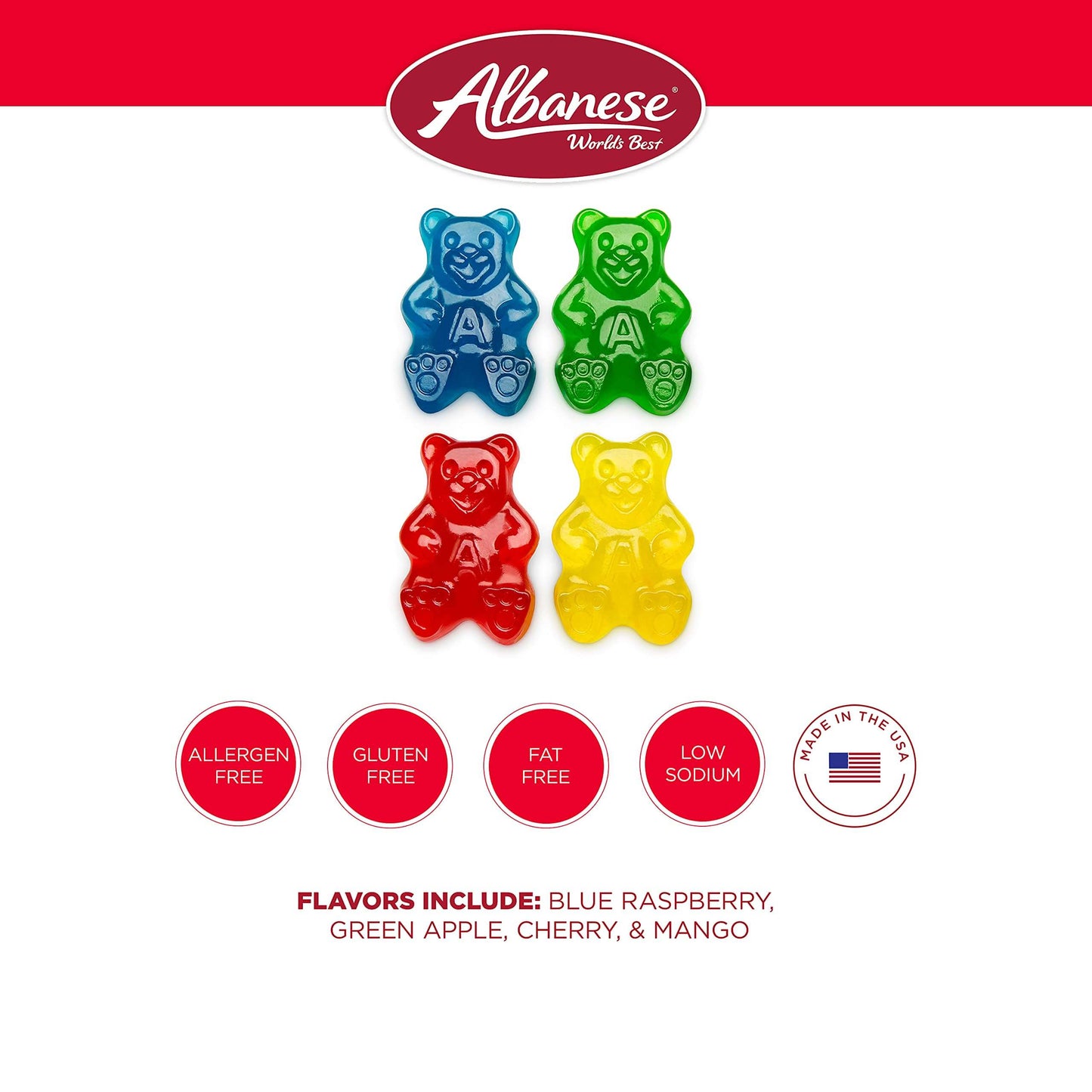 Albanese World's Best Gummi Candy - 5 Pound Bulk Bags - Multiple Varieties