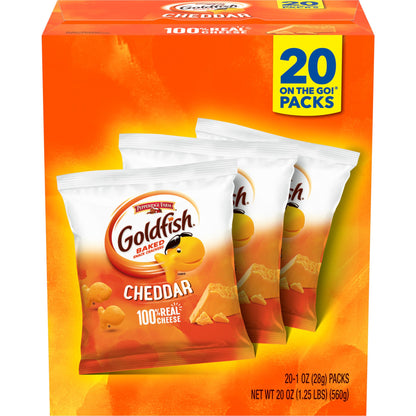 Classic Delight Goldfish Crackers Big Smiles Variety Pack - Cheddar, Colors & Pretzels | 30 Count