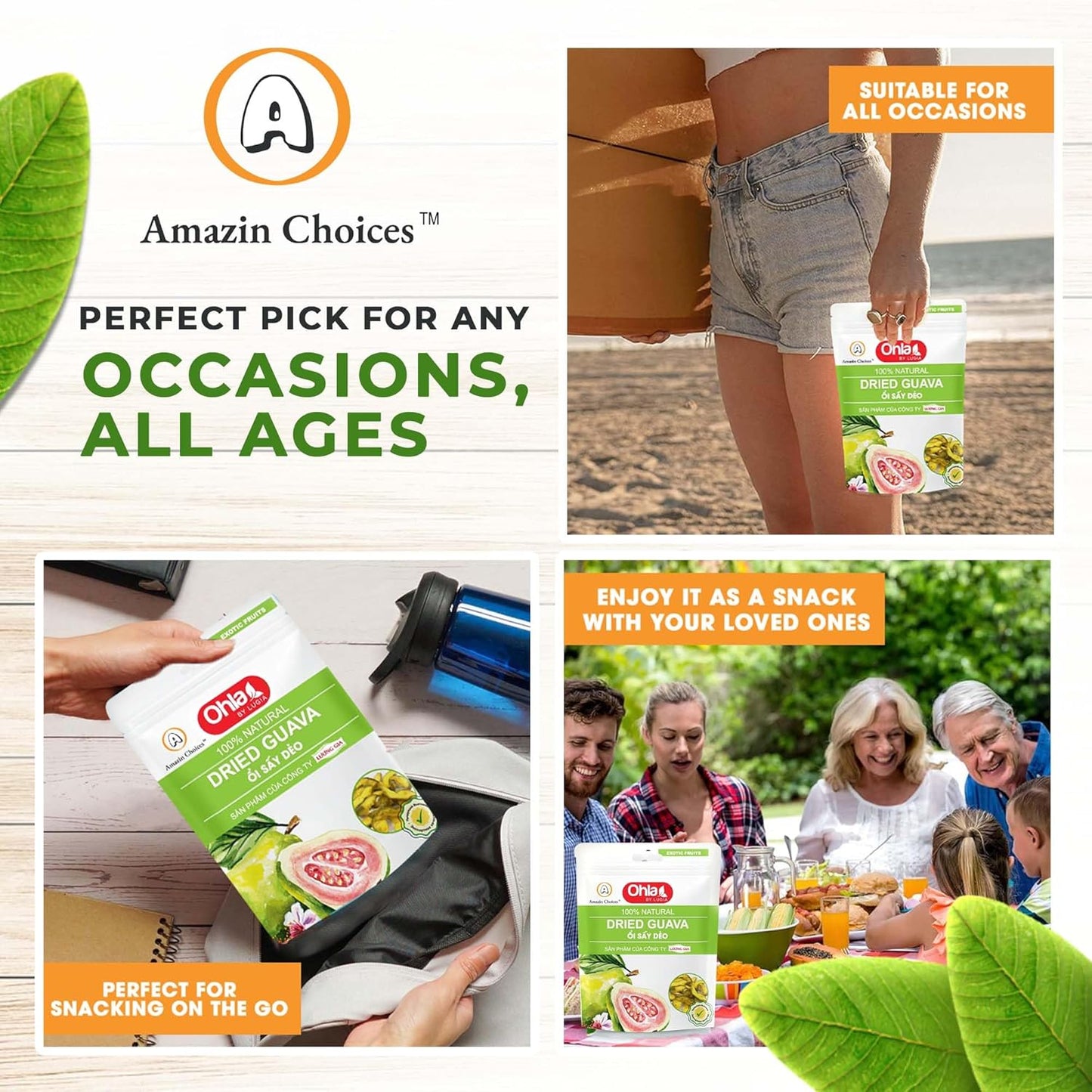 Organic Amazin Choices Dried Guava, 17.63 oz.