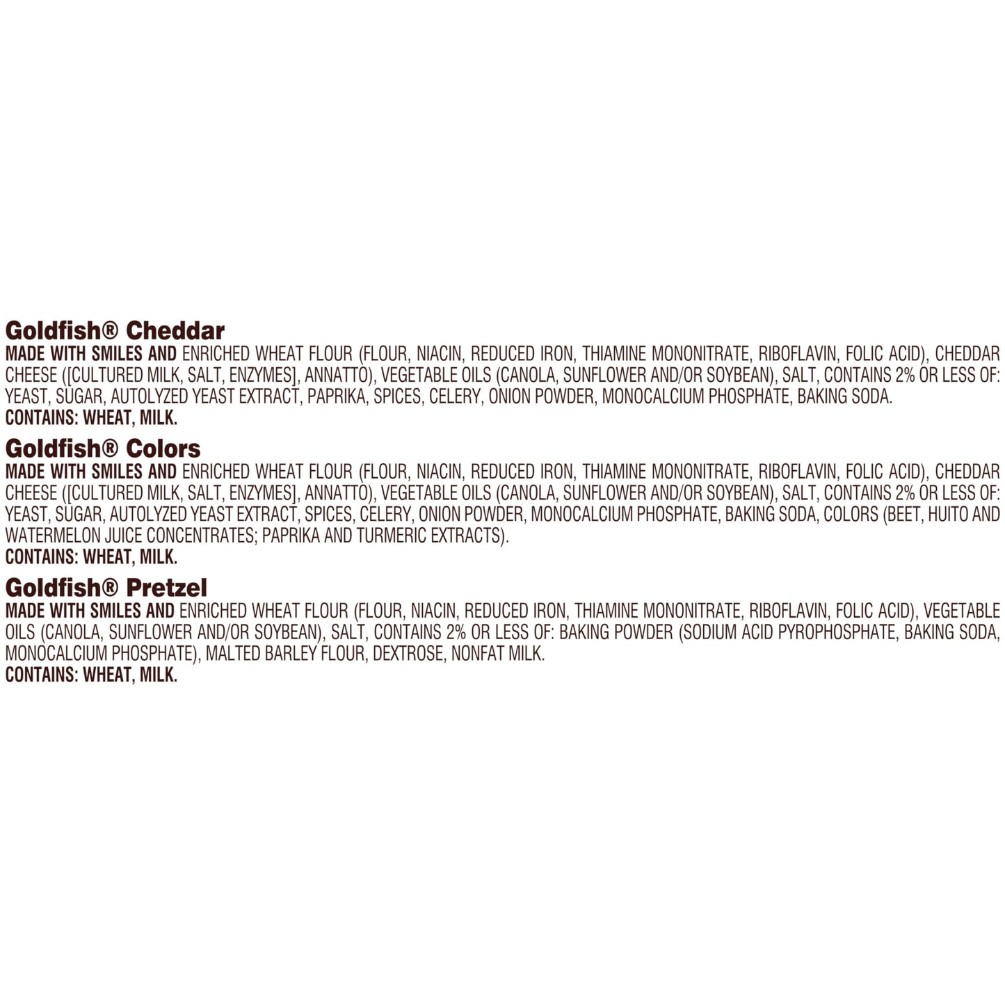 Classic Delight Goldfish Crackers Big Smiles Variety Pack - Cheddar, Colors & Pretzels | 30 Count