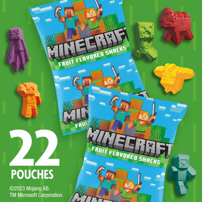 Betty Crocker Minecraft Fruit Flavored Kids Snacks, Fat Free and Gluten Free Snack, 8 oz (10 Pouches)