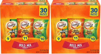 Classic Delight Goldfish Crackers Big Smiles Variety Pack - Cheddar, Colors & Pretzels | 30 Count