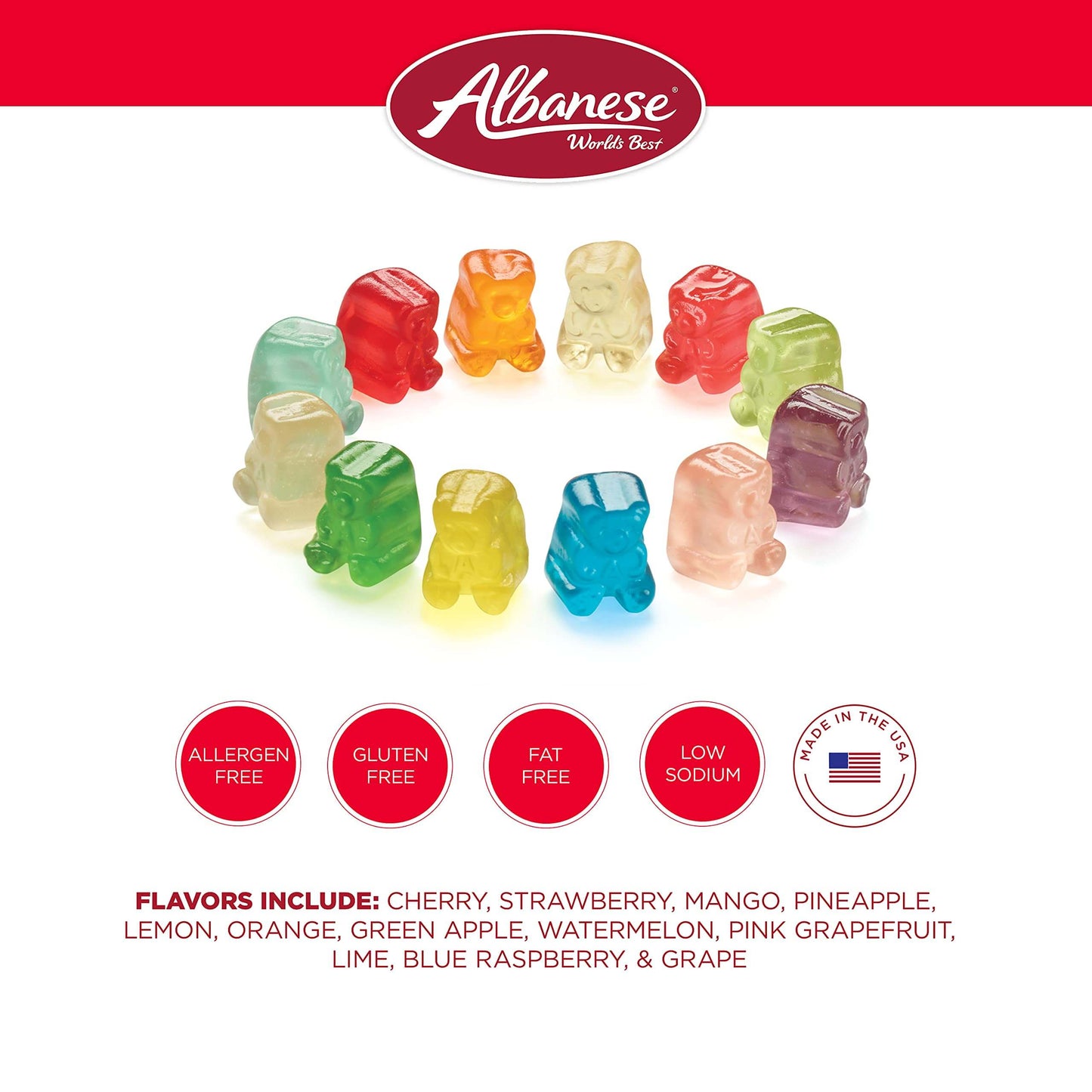 Albanese World's Best Gummi Candy - 5 Pound Bulk Bags - Multiple Varieties