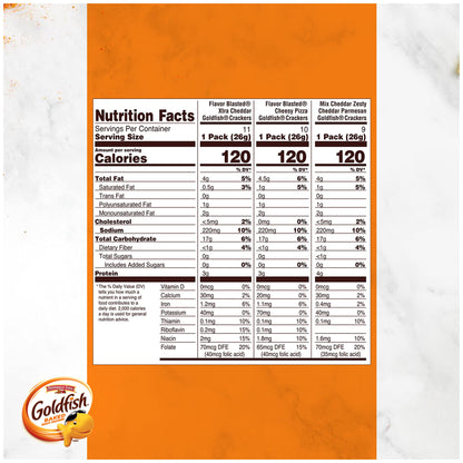 Classic Delight Goldfish Crackers Big Smiles Variety Pack - Cheddar, Colors & Pretzels | 30 Count