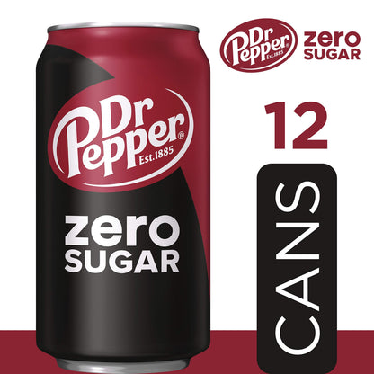 Dr Pepper Soda, 12 fl oz cans, 12 pack