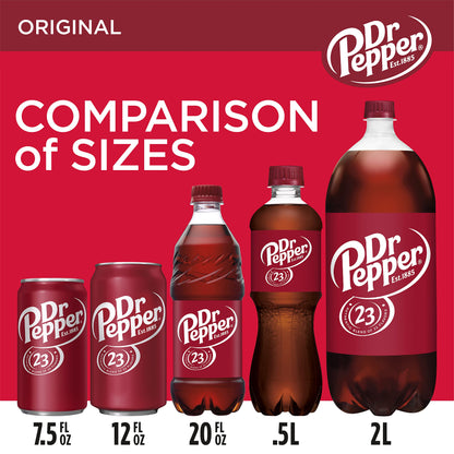 Dr Pepper 16.9 fl oz Bottles, 6 Pack - Original Flavor Soda