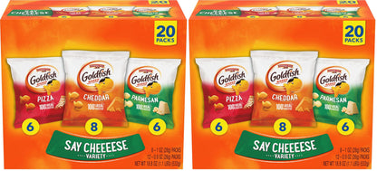 Classic Delight Goldfish Crackers Big Smiles Variety Pack - Cheddar, Colors & Pretzels | 30 Count