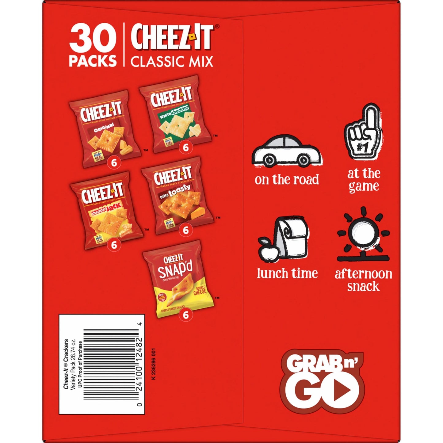 Cheez-It Cheese Crackers, Baked Snack Crackers, Lunch Snacks, Variety Pack, 12.1oz Box (12 Packs)