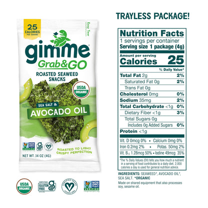 TikTok Viral Gimme Organic Roasted Seaweed Snacks - Multi-Flavor Pack