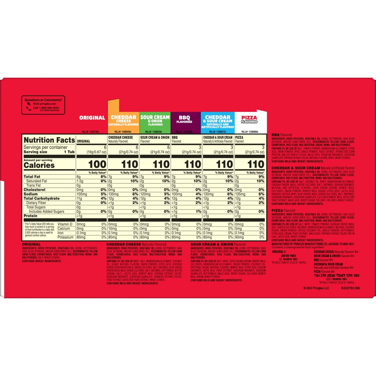 Viral Pringles Variety Pack - 27 Snack Cups, 6 Iconic Flavors