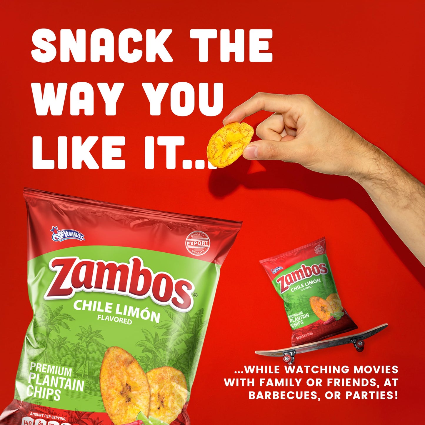 Viral TikTok Zambos Plantain Chips - Chile Limón, Original & Salsa Verde | Premium Central American Snack (5.29 oz)