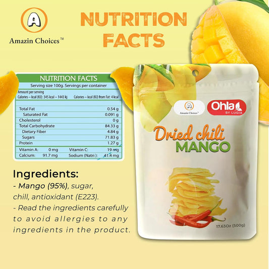 Organic Amazin Choices Dried Chili Mango, 17.63 Oz.