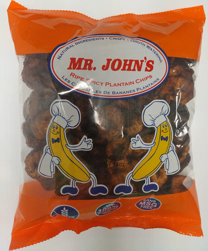 MR. JOHN'S Authentic Spicy Ripe Plantain Chips - Crunchy & Chewy, No Artificial Flavoring (14.1 oz)