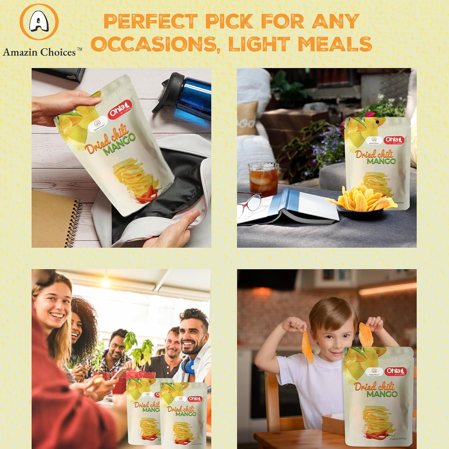 Organic Amazin Choices Dried Chili Mango, 17.63 Oz.