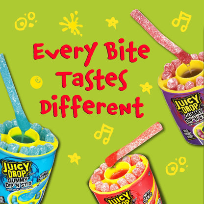 Juicy Drop Gummy Dip 'N Stix - Interactive Sour Candy 8-Pack