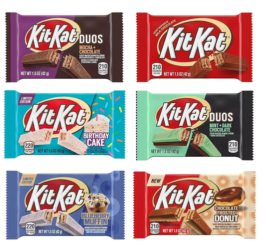 KIT KAT Variety Pack - 6 Premium Flavors Bundle (1.5oz Bars) | Hershey's Chocolate Gift Set