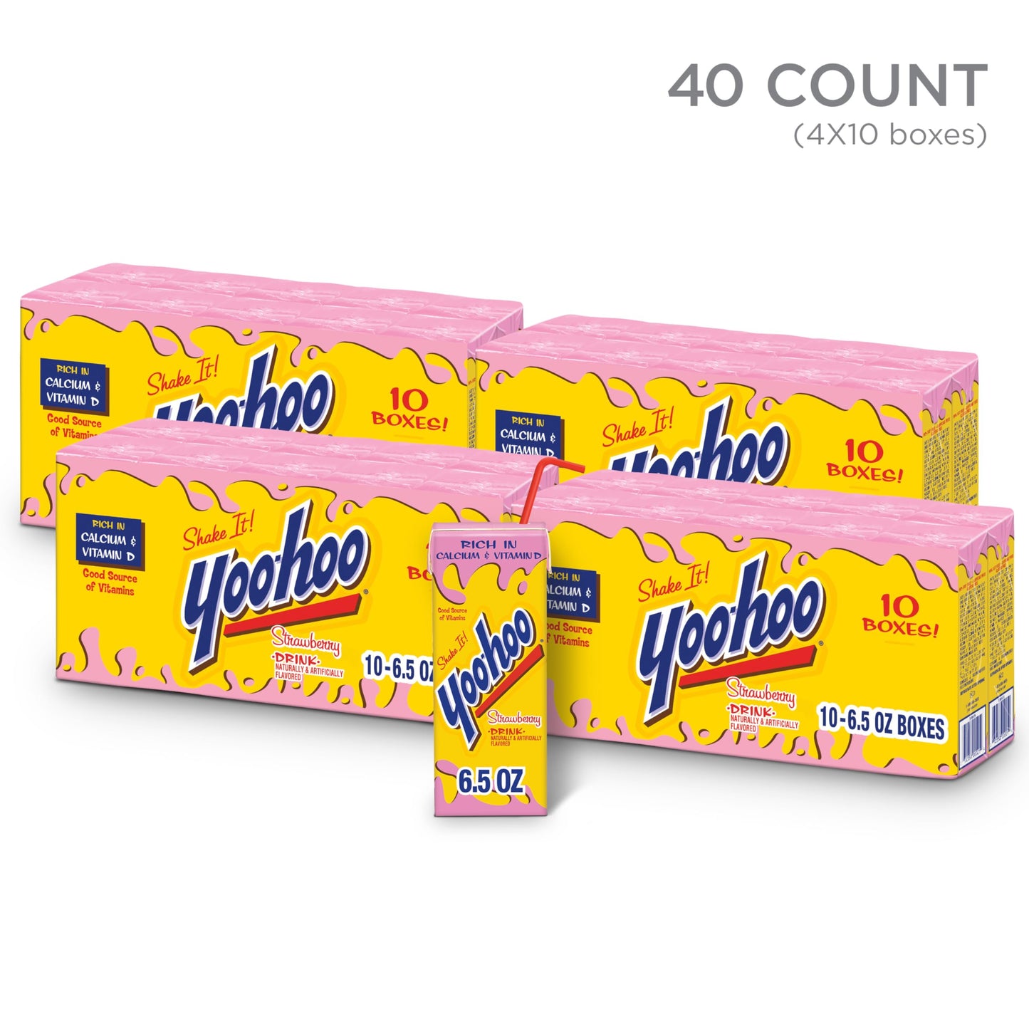 Yoo-hoo Chocolate Drink - Classic Chocolate Beverage (6.5 oz Boxes, 32 Pack)