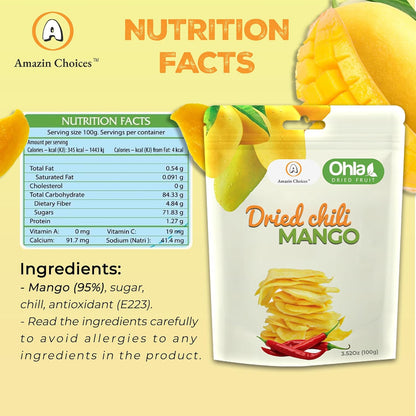 Organic Amazin Choices Dried Chili Mango, 3.5 oz.