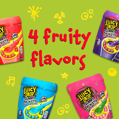 Juicy Drop Gummy Dip 'N Stix - Interactive Sour Candy 8-Pack