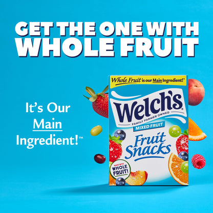 Welch's Fruit Snacks, Mixed Fruit Snack Box, Gluten Free, 0.8oz Snack Packs (Pack of 40)