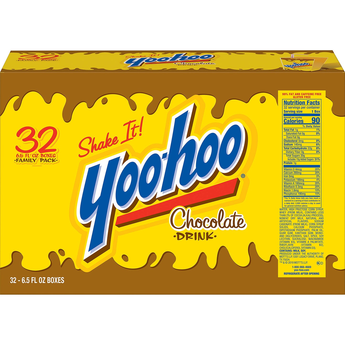 Yoo-hoo Chocolate Drink - Classic Chocolate Beverage (6.5 oz Boxes, 32 Pack)