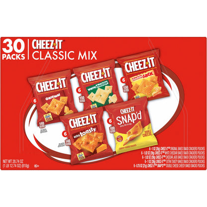 Cheez-It Cheese Crackers, Baked Snack Crackers, Lunch Snacks, Variety Pack, 12.1oz Box (12 Packs)