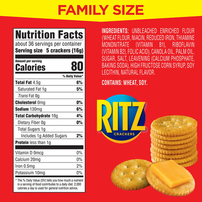 RITZ Fresh Stacks Original Crackers - Party Size, 16 Individually Wrapped Packs (23.7 oz)