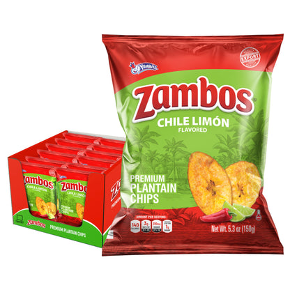 Viral TikTok Zambos Plantain Chips - Chile Limón, Original & Salsa Verde | Premium Central American Snack (5.29 oz)