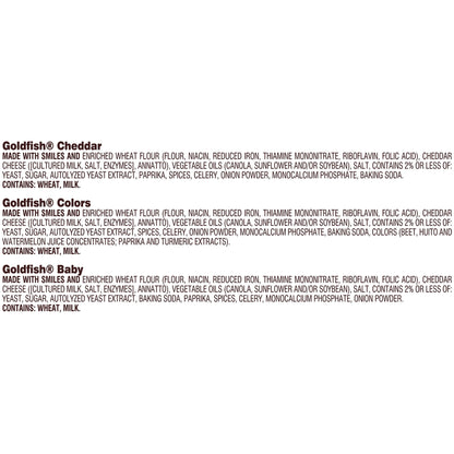 Classic Delight Goldfish Crackers Big Smiles Variety Pack - Cheddar, Colors & Pretzels | 30 Count