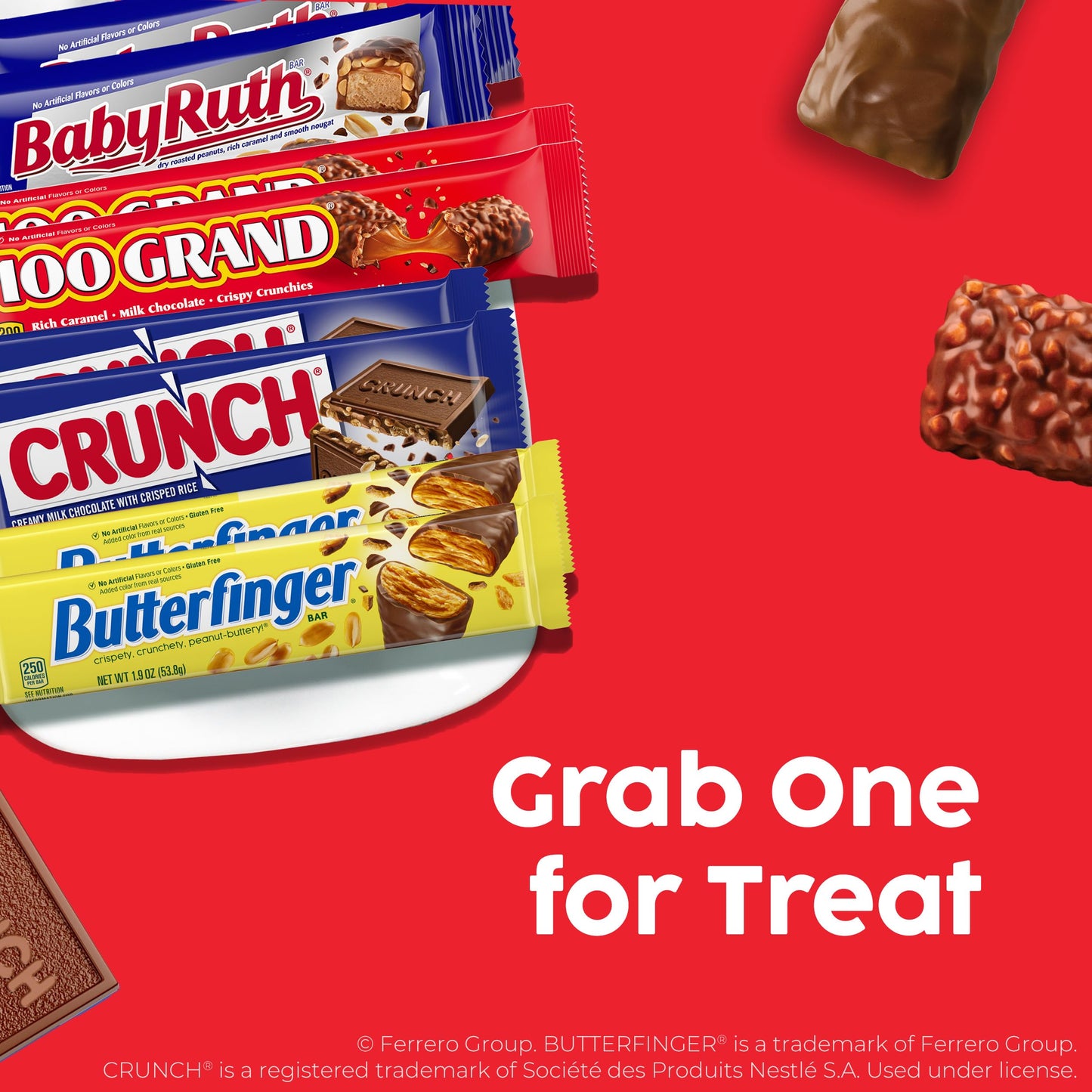 Halloween Candy Variety Pack - Butterfinger, Crunch, Baby Ruth & 100 Grand Full Size Bars (28 Count)