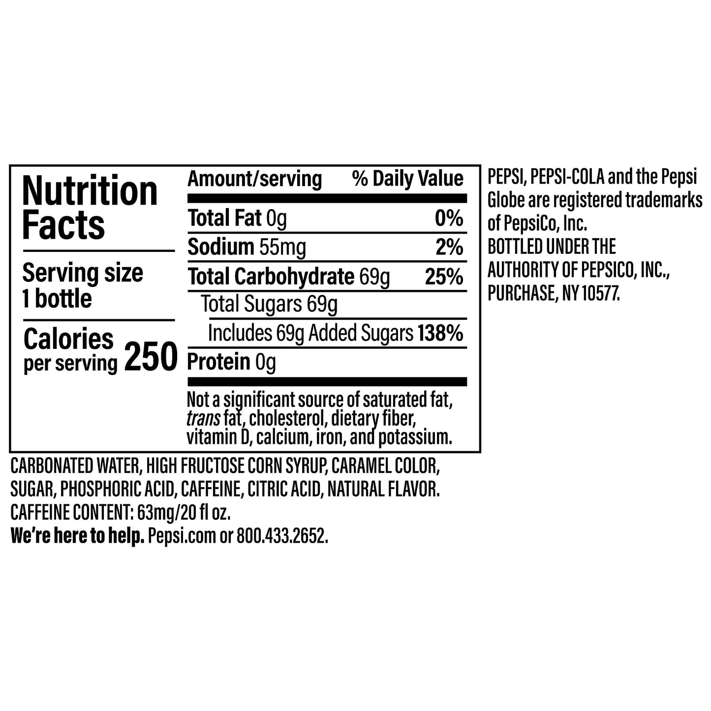 Pepsi Cola Soda Pop, 16.9 Fl Oz Bottles, 6 Pack