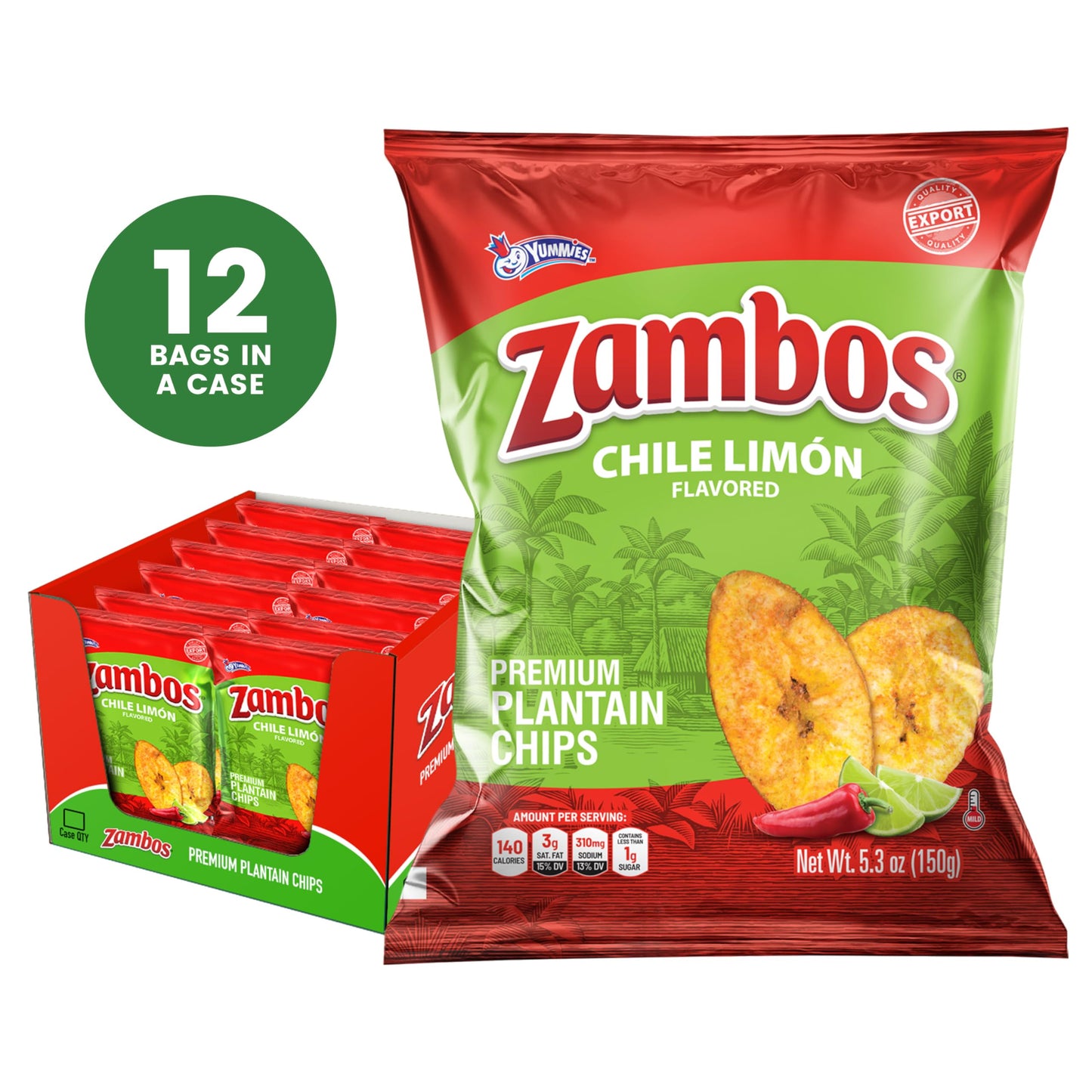 Viral TikTok Zambos Plantain Chips - Chile Limón, Original & Salsa Verde | Premium Central American Snack (5.29 oz)