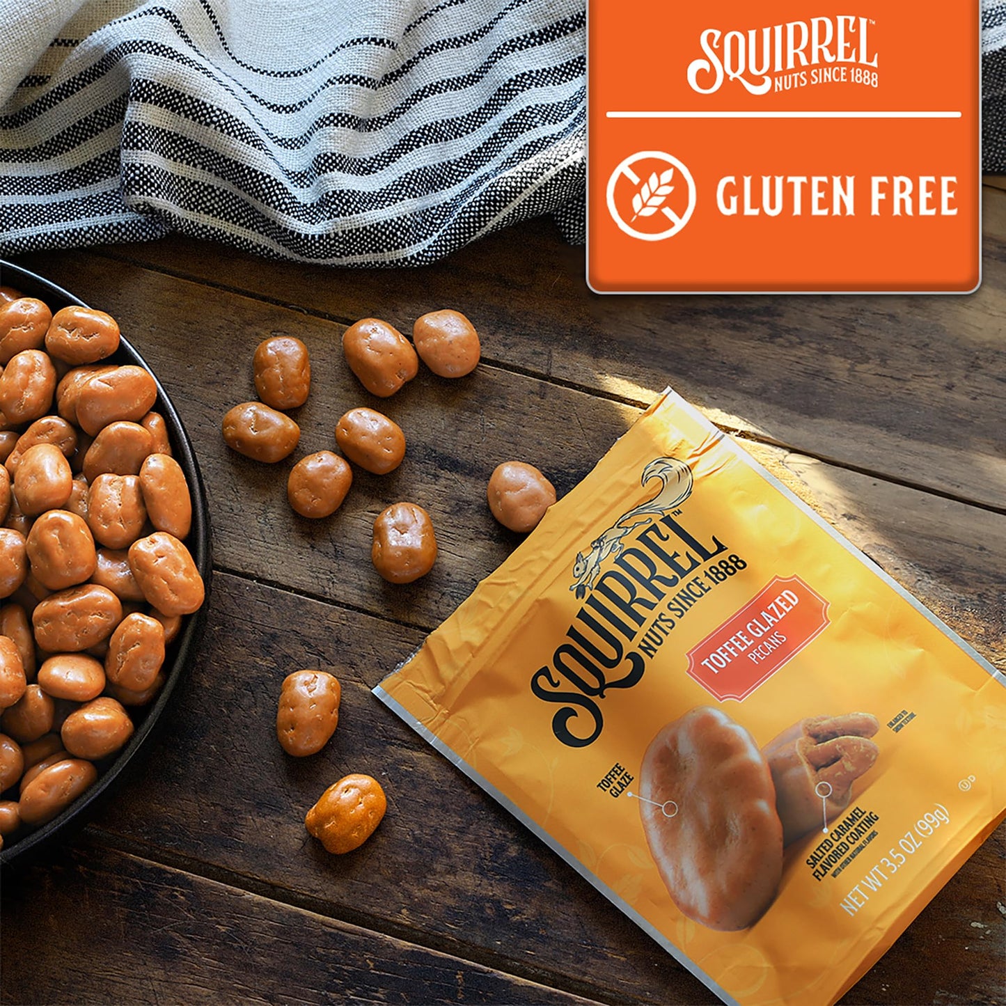Squirrel Brand Sweet Brown Butter Cashews - Gourmet Artisan Nuts (3.5 oz)