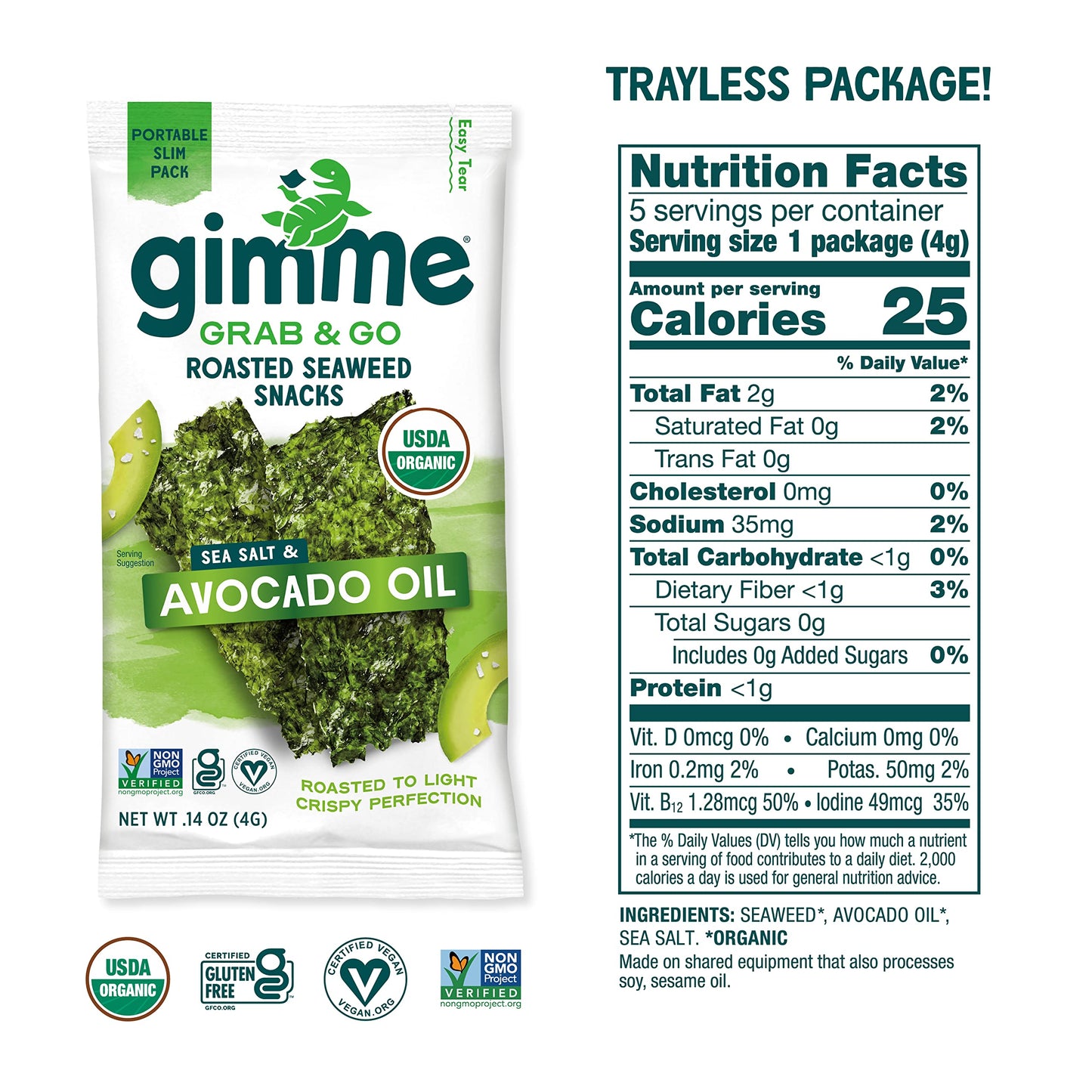 TikTok Viral Gimme Organic Roasted Seaweed Snacks - Multi-Flavor Pack