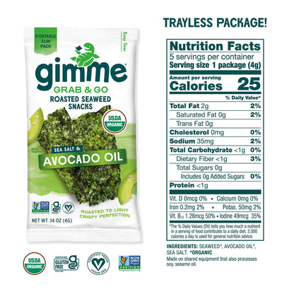 TikTok Viral Gimme Organic Roasted Seaweed Snacks - Multi-Flavor Pack