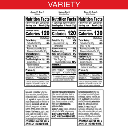 Cheez-It Cheese Crackers, Baked Snack Crackers, Lunch Snacks, Variety Pack, 12.1oz Box (12 Packs)