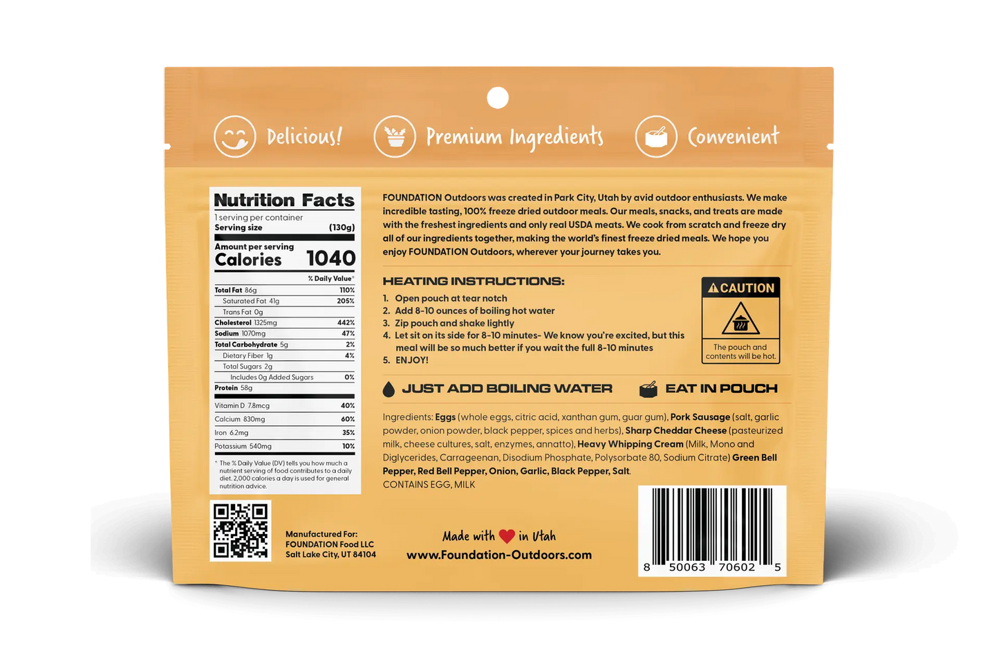 FOUNDATION Outdoors Rise & Shine Breakfast Meal