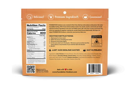 FOUNDATION Outdoors Lime Chicken with Avocado, Mango Salsa Meal