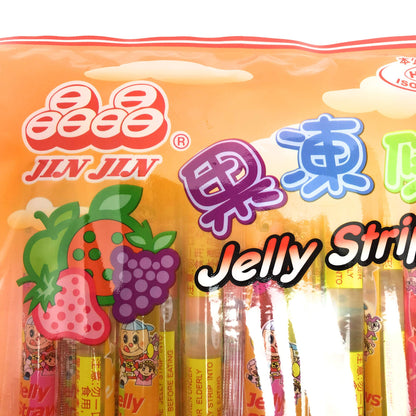 Jin Jin - Jelly Strip (Jelly Filled Straws in Assorted Flavors) - Net Wt. 14.1 Oz.