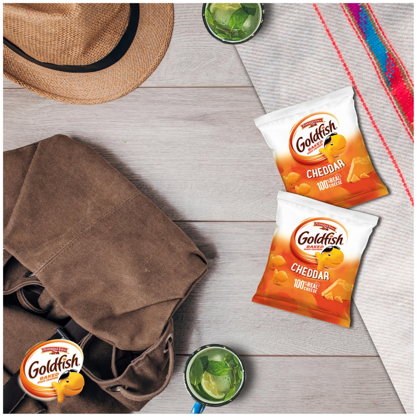 Classic Delight Goldfish Crackers Big Smiles Variety Pack - Cheddar, Colors & Pretzels | 30 Count