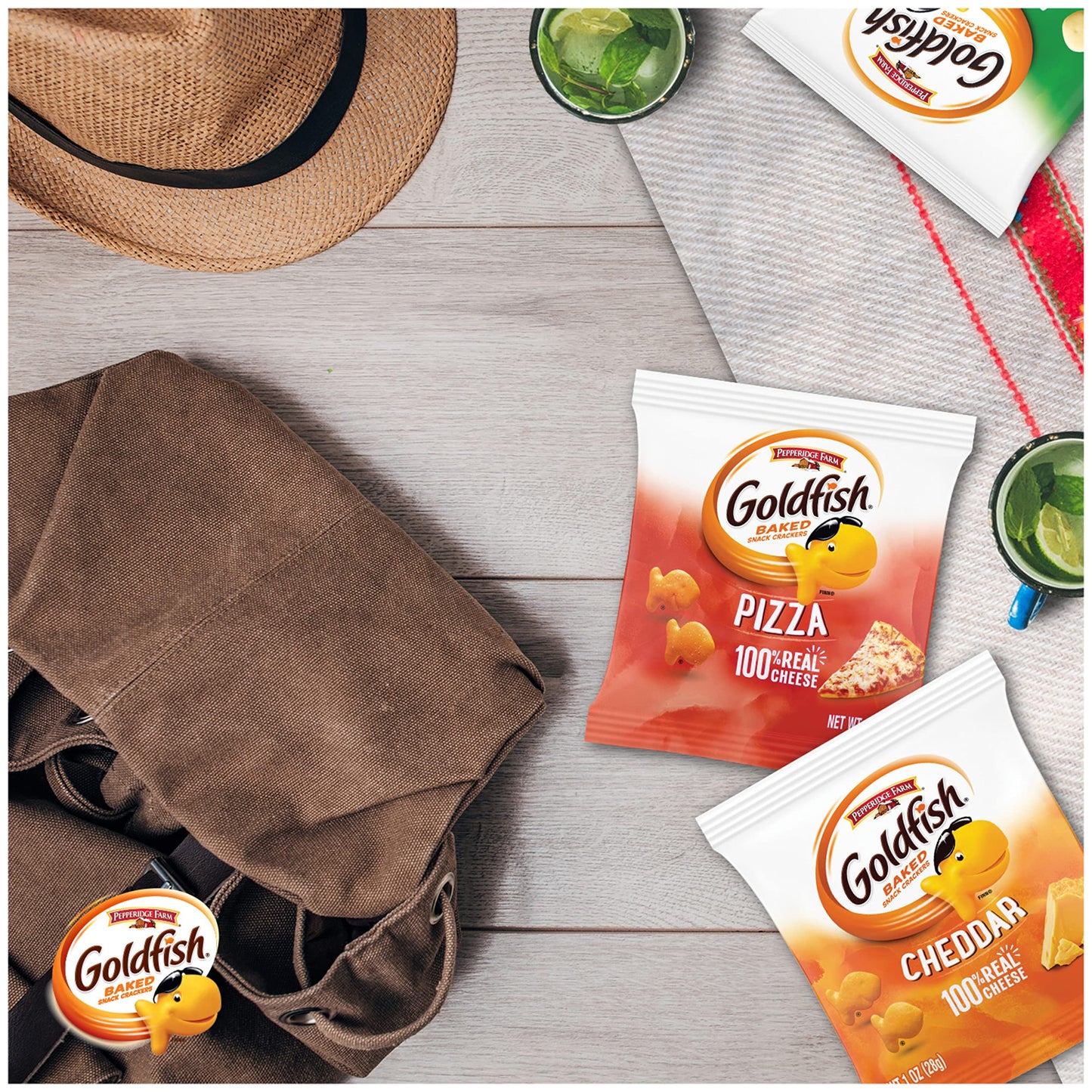 Classic Delight Goldfish Crackers Big Smiles Variety Pack - Cheddar, Colors & Pretzels | 30 Count