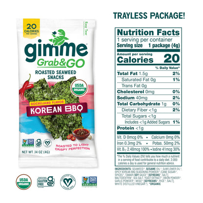 TikTok Viral Gimme Organic Roasted Seaweed Snacks - Multi-Flavor Pack