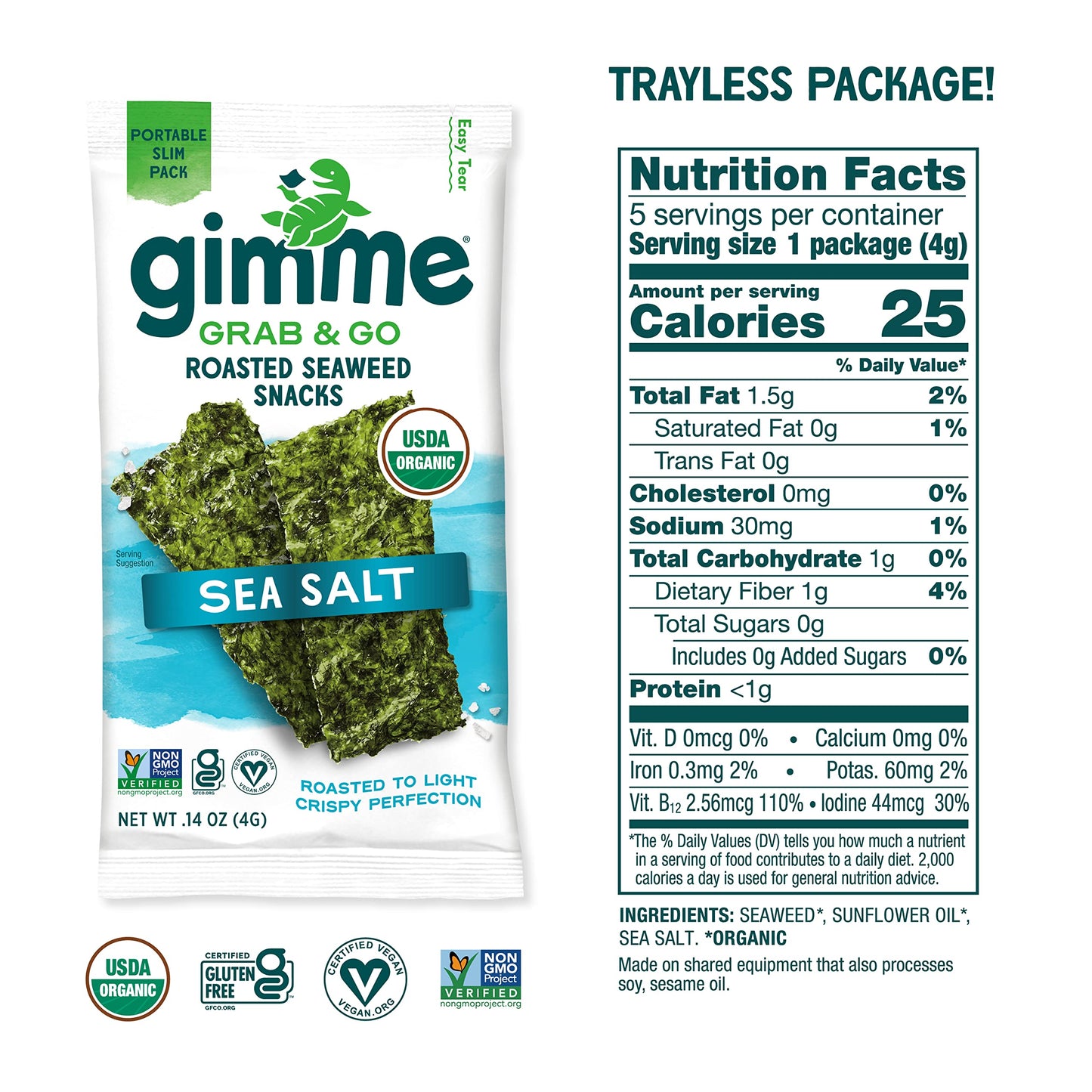 TikTok Viral Gimme Organic Roasted Seaweed Snacks - Multi-Flavor Pack