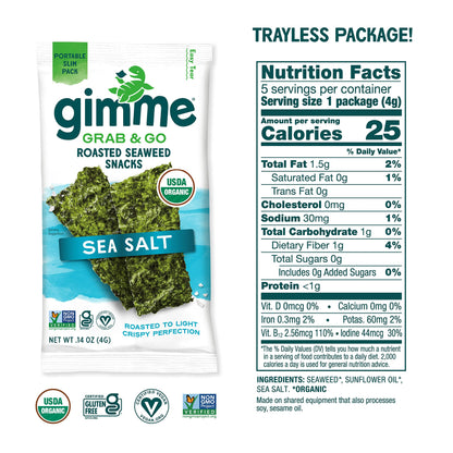 TikTok Viral Gimme Organic Roasted Seaweed Snacks - Multi-Flavor Pack
