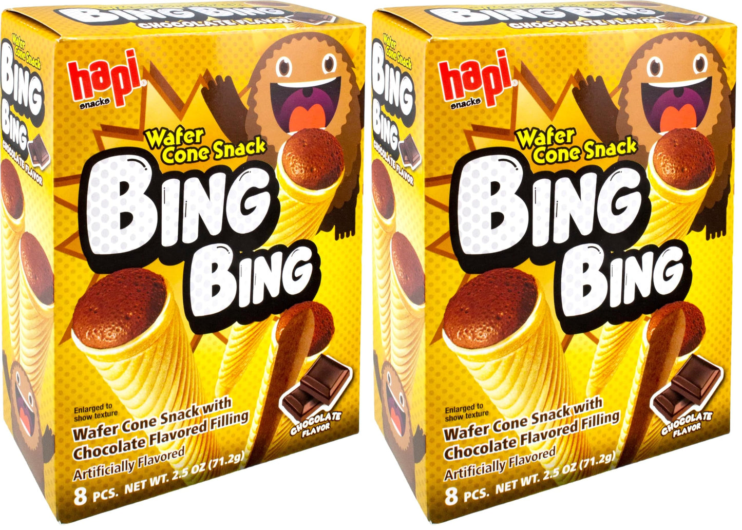 Hapi Bing Bing Cone Snack - Crispy Wafer Cones with Strawberry Cream Filling (2.5 oz)
