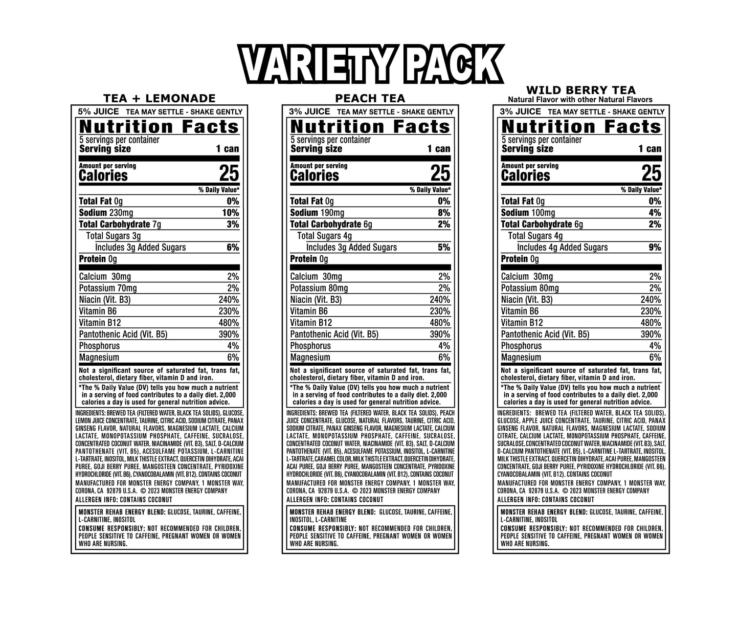 Monster Rehab Energy Tea