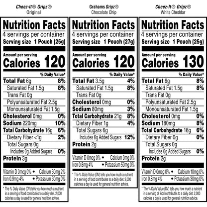 Cheez-It Cheese Crackers, Baked Snack Crackers, Lunch Snacks, Variety Pack, 12.1oz Box (12 Packs)