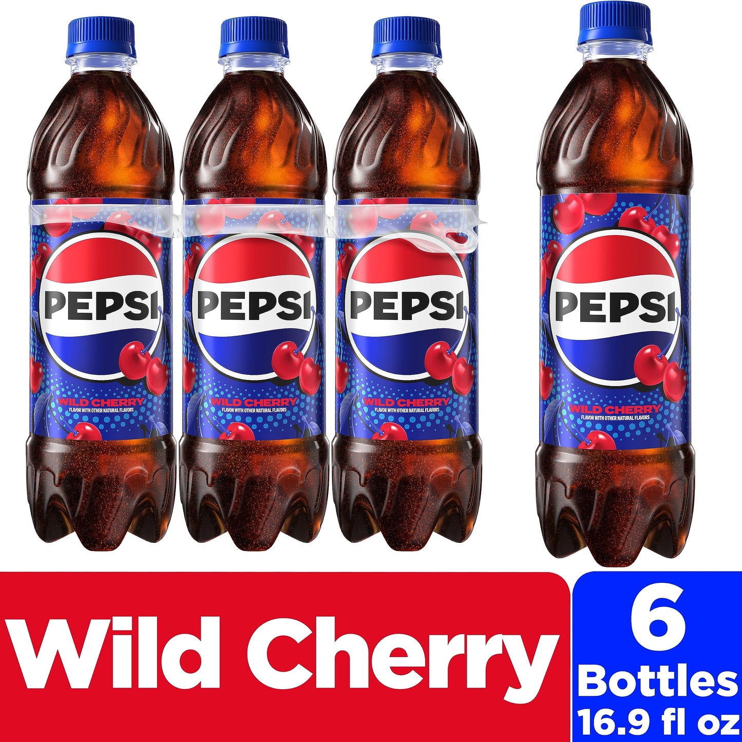 Pepsi Cola Soda Pop, 16.9 Fl Oz Bottles, 6 Pack